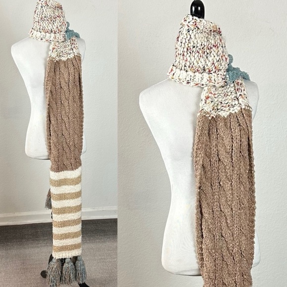Free People Nova Tassel Scarf in Natural One Size Chunky Oversized Whimsical - Picture 10 of 14
